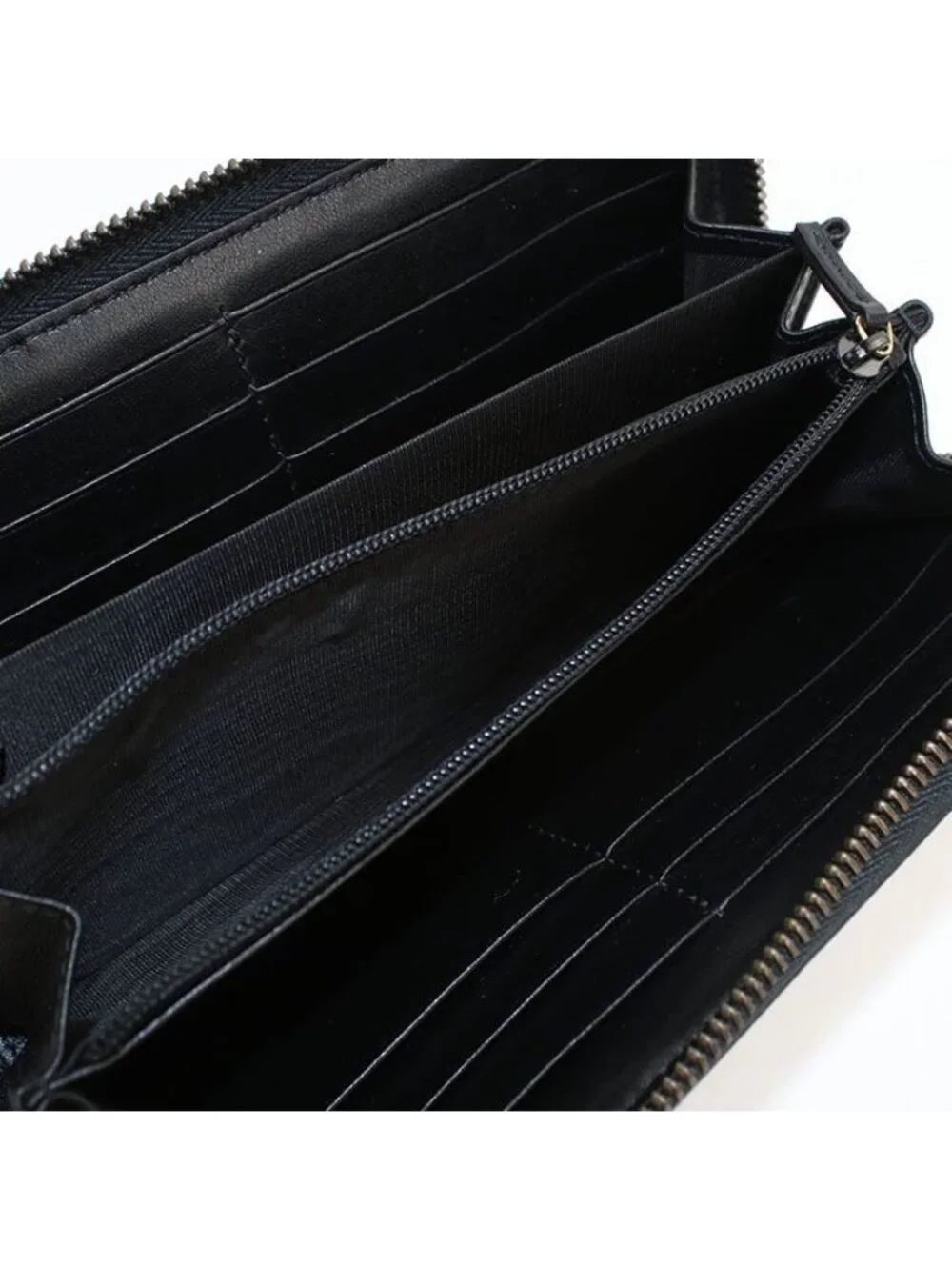 Gucci Double Wallet Zip Around Leather